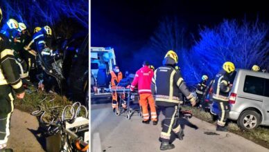 Teška prometna nesreća kod Ježdovca: Dvoje ozlijeđenih, vatrogasci ih izvlačili iz vozila