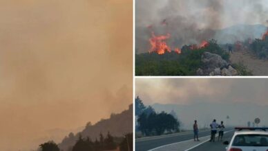 Veliki požar u Neumu: Vatra prijeti kućama, zbog zatvorenih cesta stvaraju se velike kolone