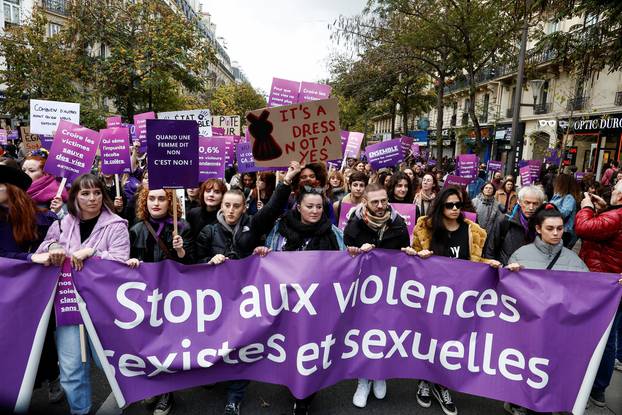 Protest against inequality, violence and sexual harassment against women organized by the collective #NousToutes in Paris