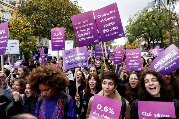 Protest against inequality, violence and sexual harassment against women organized by the collective #NousToutes in Paris