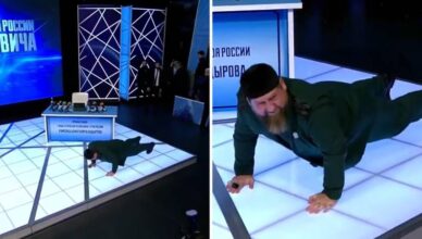 Bizarna snimka: Čečenski vođa Kadirov na ruskoj televiziji pokazivao kako raditi sklekove