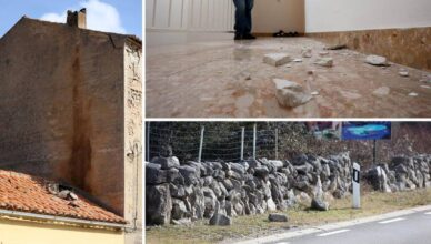 Posljedice potresa na Krku: Pala žbuka s dvokatnice, oštećen je suhozid, s kuće je pao dimnjak