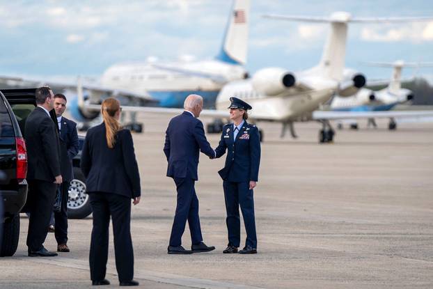 U.S. President Joe Biden departs for Delaware