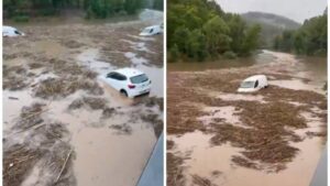VIDEO Strašne poplave u Španjolskoj. Auti 'plivaju' po cesti, tuča oštetila zrakoplov