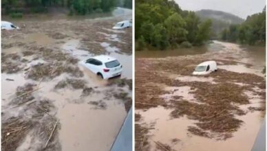 VIDEO Strašne poplave u Španjolskoj. Auti 'plivaju' po cesti, tuča oštetila zrakoplov