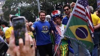 Bolsonaro supporters hold a protest in favor of former president, in Sao Paulo