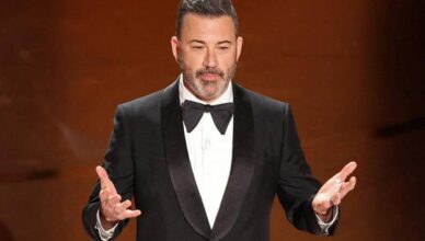 FILE PHOTO: Show host Jimmy Kimmel delivers his opening monologue at the 96th Academy Awards in Hollywood
