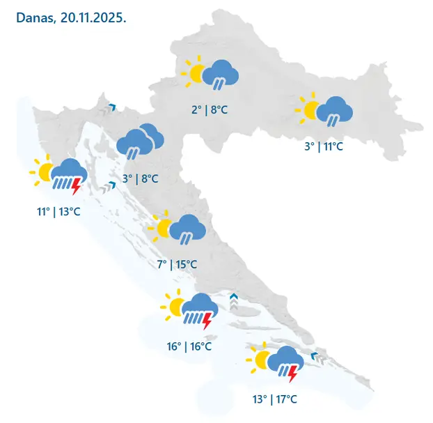 Evo gdje će sve biti snijega! Na Jadranu alarm zbog jakog juga, objavili su prognozu za vikend