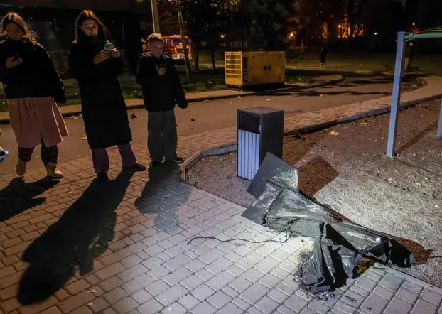 Russian missile and drone strike in Kyiv
