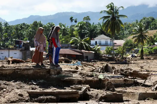 Area hit by flash floods in Palembayan, Agam, West Sumatra