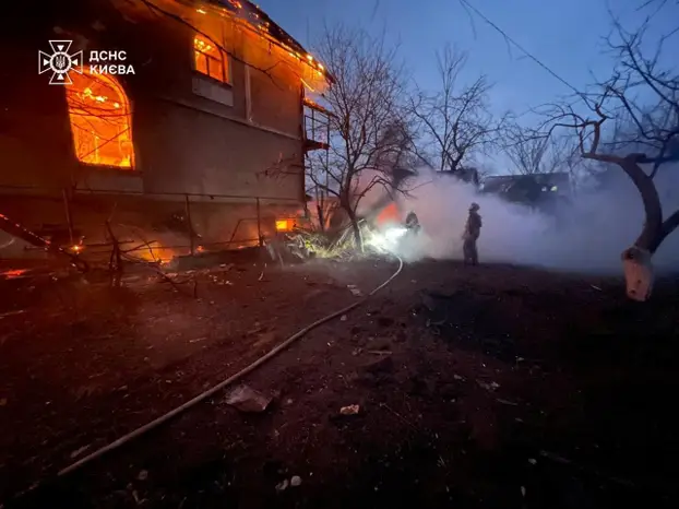Aftermath of a Russian missile and drone attack in Kyiv