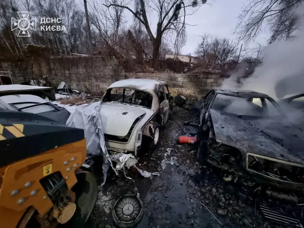 Aftermath of a Russian missile and drone attack in Kyiv