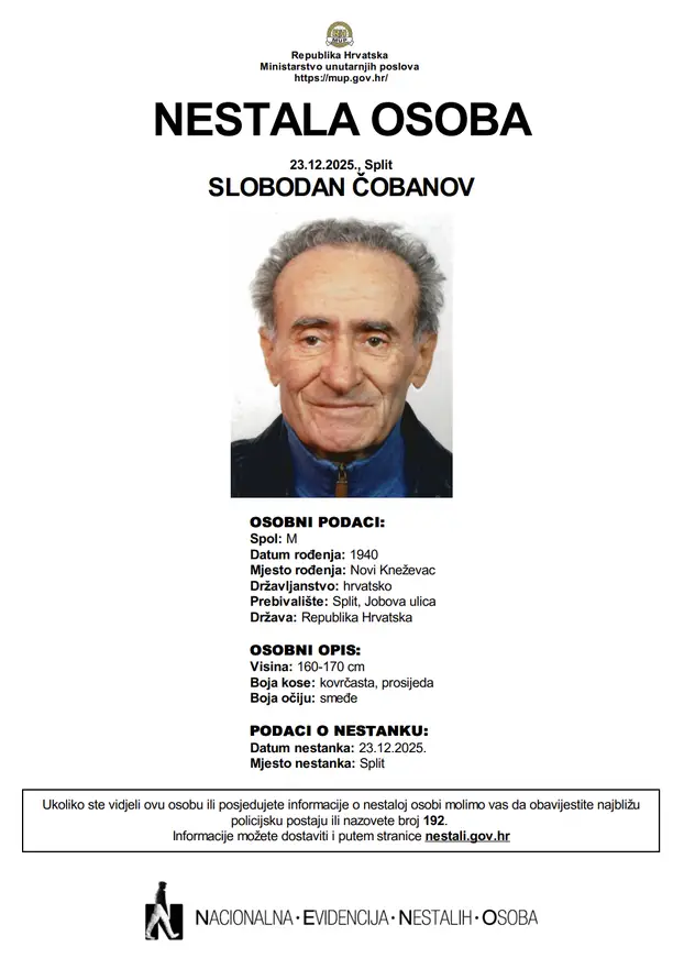 Nestao čovjek (85) u Splitu