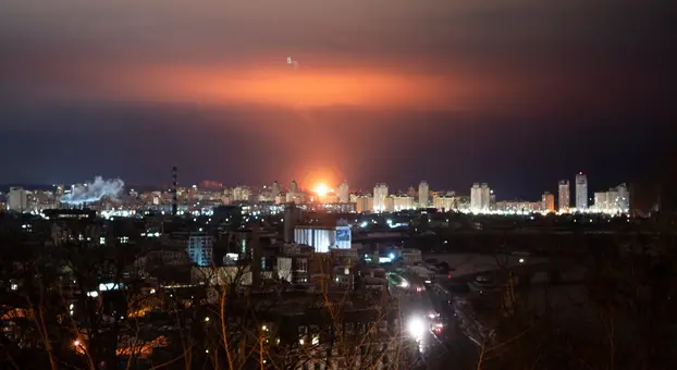 Ukrainain Air Defenses Engage Russian Drones And Rockets Over Kyiv During Massive Russian Drone And Rocket Attack, England, Ukraine - 27 Dec 2025