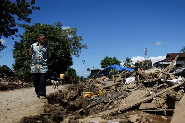 Area hit by flash floods in Palembayan, Agam, West Sumatra