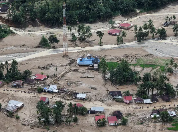 Area hit by flash floods in Agam, West Sumatra
