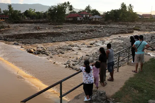 Area hit by flash floods in Padang, West Sumatra