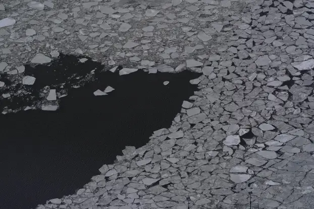 The Hudson River as seen from an observation deck at the Edge, at Hudson Yards in New York City