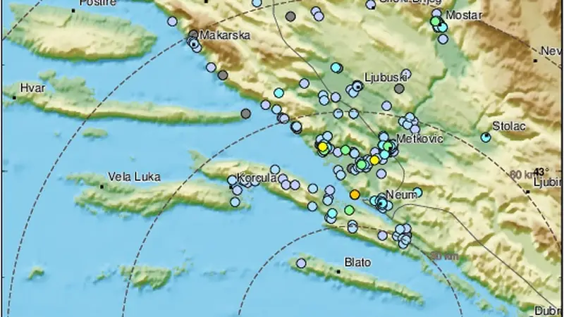 Novo podrhtavanje na jugu Hrvatske: 'Prvo se čuo jak zvuk, a onda se sve kratko zaljuljalo'